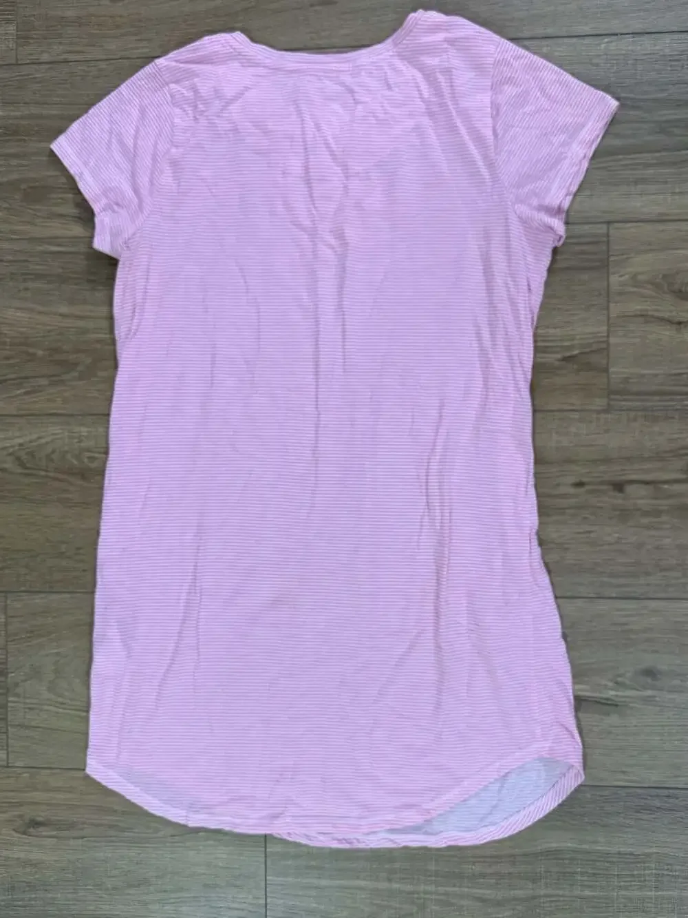 Lauren Ralph Lauren Pink and White Striped Graphic Sleep Shirt Nightgown